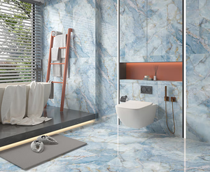 Großhandel 600x600 Hochwertige Glänzende Goldene Maserung Blaue Marmor Polierte Porzellan-Bodenfliesen für Wohn- und Schlafzimmer - Product Image 5