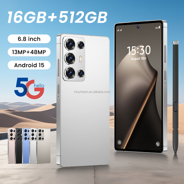Best Selling S6 Deca Core 16GB RAM Large Memory 5G Smartphone 6.8" Large Screen GPS Face Unlock Dual SIM Cellphone for Daily Use
