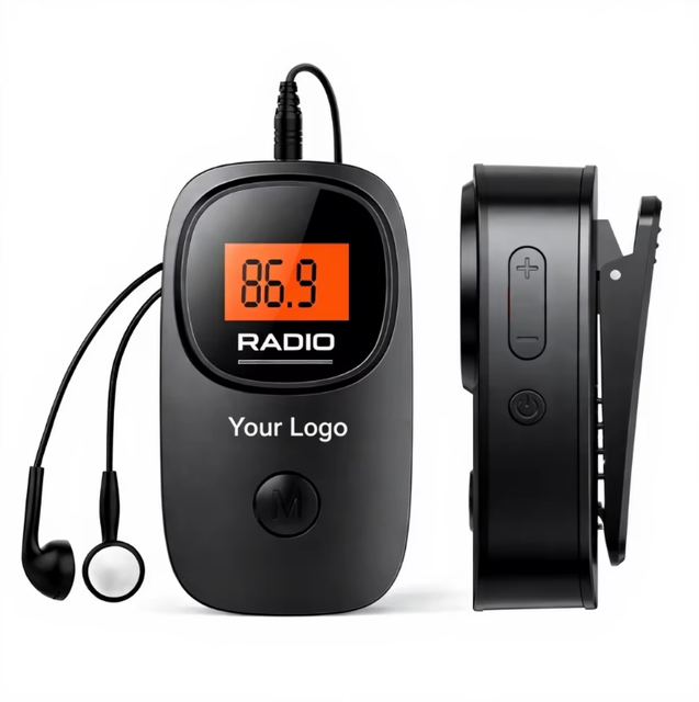 Mini Clip on Fm Receiver with Dsp Chip Ferrite Antenna Excellent Reception for Outdoor Walking Gym Activities