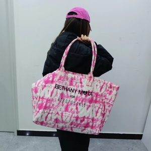 Bolsa de compras portátil grande a la moda, bolsas de lona de algodón de alta resistencia, bolsa de transporte de viaje con asa rellena de algodón - Product Image 1