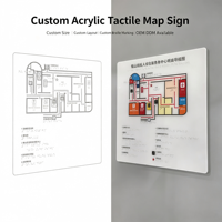 Letrero Táctil de Acrílico Personalizado con Mapa en Braille en Relieve para Navegación en Edificios Públicos
