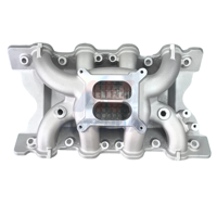Nuevo Colector de Admisión MATCHWAY Performance para Motor de Bloque Pequeño 302 351 Cleveland, de Aluminio Satinado de Doble Plano con Espacio de Aire