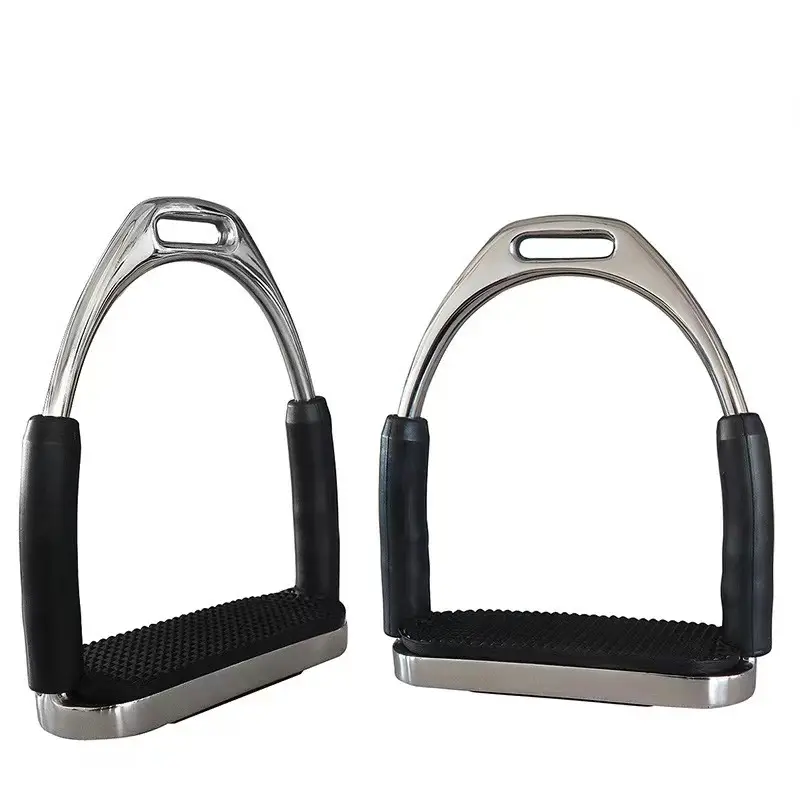 Stainless steel Flexible Safety Anti-slip Horse Riding Stirrup with rubber covered hinged legs