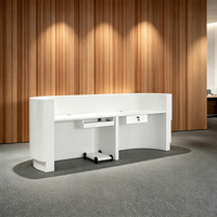 Meubles de bureau KMJ, comptoir de réception pour salon de coiffure et de beauté, design incurvé, comptoir de réception LED pour salon