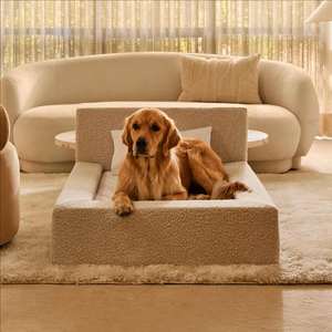 Großhandel Luxus Custom Großes Hunde bett Neues Design Wasserdicht Abnehmbare Ortho pä dische Matratze Couch Memory Foam Boucle Wolle Reptilien - Product Image 1