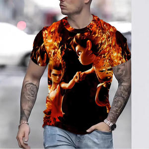 T-shirt <span class=keywords><strong>da</strong></span> uomo alla moda estiva <span class=keywords><strong>da</strong></span> uomo 3D Nezha demone bambino <span class=keywords><strong>mare</strong></span> Pattern ha ispirato il mio destino il mio destino manica corta ampia lavorata a maglia - Product Image 3