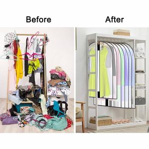 Custom PEVA Hanging <b>Dress</b> Gown Suit Clothes Clear Closet Storage Dustproof <b>Cover</b> Fashionable Zipper Bag Protector for Garments - Product Image 5