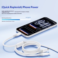Câble de données 4-en-1 à charge rapide 60W avec conducteur en cuivre composite pour téléphones mobiles et tablettes Android (USB//Micro)