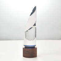 Nouveauté : Trophées en cristal personnalisés style ange, prix d'usine, trophée cylindrique avec base en bois pour décoration de mariage