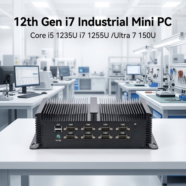 MiniTree 8*COM 3lan Embedded Industrial Computer X86 Motherboard 12th Gen I7 1255U/1235U 10cores DDR5 M.2 NVME SIM WiFi/4G Stock