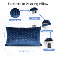 Oreiller chauffant électrique rechargeable chaud, en velours tricoté lisse, amovible et lavable, positionneur d'oreiller pour le corps, coussin chauffant