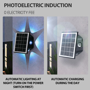 Nouveau IP65 applique murale solaire extérieur LED lumière chaude 360 degrés luminescent balcon cour jardin lumière de Projection décorative - Product Image 2