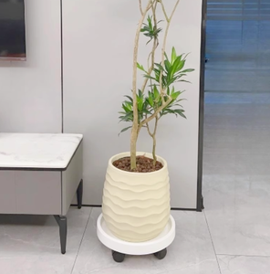 हरे पौधे के बर्तन साधारण बालकनी लिविंग रूम फ्लोर रचनात्मक नेटवर्क लाल तरंग मछली पैटर्न मैग्नीशियम मिट्टी बर्तन - Product Image 6