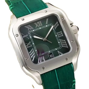 Reloj mecánico de moda con cristal de zafiro, puntero, correa de cuero impermeable, elegante reloj de negocios para mujer, correa de reloj verde - Product Image 1
