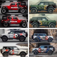 Autocollant latéral MZLH tout-terrain pour Tank Bronco Haval Jietu BJ40 Wrangler - Autocollant vinyle dessin animé auto-adhésif à usage unique