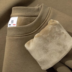 <span class=keywords><strong>Felpa</strong></span> Girocollo da <span class=keywords><strong>Uomo</strong></span> Pesante 500g 2026 - Pullover Tinta Unita Kaki Retrò, Vestibilità Ampia Casual Streetwear Base Layer - Product Image 1