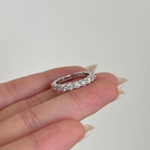 Dylam Charm High <b>Top</b> Jewelry S925 <b>Silver</b> Eternity Band D VVS1 Moissanite Stones Women Lady Bridal Promise Engagement Ring Rings - Product Image 3
