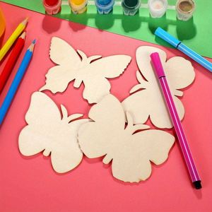Lot de 20 papillons en bois à peindre, découpes de papillons en bois non finis pour la peinture DIY et la décoration intérieure, vente en gros, dropshipping - Product Image 2