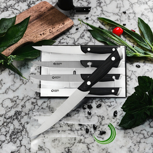 Handmade Multi-functional <b>Sharp</b> Stainless Steel 8-Piece Serrated Edge Kitchen <b>Knife</b> <b>Set</b> for Household Handle Leather Sheath - Product Image 3