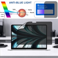 Filter Privasi 22.5 Derajat Anti Mengintip Blokir Pandangan Samping Full Glue Anti Silau Pelindung Layar untuk Macbook Air 13.6 inci A3113