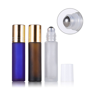 Botella de vidrio ámbar de 10 ml con roll-on para aceites esenciales, botella de prueba con bola giratoria metálica. - Product Image 5