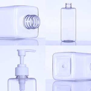 Bán Hot Pet nhựa chai vuông bán buôn tùy chỉnh rỗng chai dầu gội đầu 180ml 300ml 500ml Lotion bơm trong suốt chai - Product Image 5
