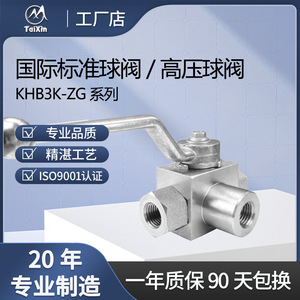 Vanne à boisseau sphérique TaiXin série KHB3K-ZG, haute pression, filetée, manuelle, à position fixe, pour température normale et autres fluides - Product Image 3