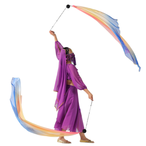 Velo de danza de adoración Poi Ball Danza del vientre Poi Streamer Throw Ball <span class=keywords><strong>Haka</strong></span> Polynesian Dance Veil Poi - Product Image 3