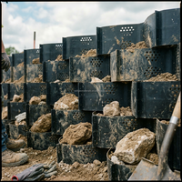 Grille de gravier en géocell HDPE pour allée, protection des pentes et stabilisation du fond de route, perforée texturée