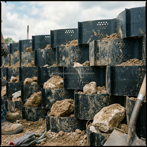 Grille de <span class=keywords><strong>gravier</strong></span> en géocell HDPE pour allée, protection des pentes et stabilisation du fond de route, perforée texturée - Product Image 2