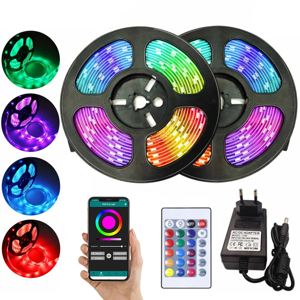 Smart remote control colorful dimming home decoration flexible lamp energy-saving waterproof wardrobe RGB led light strip