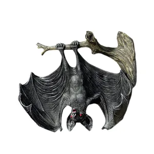 Halloween Vampire Bat Decorations Garden Ornament Resin Upside Down Bat Statue
