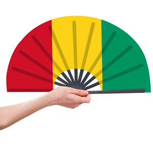Abanicos Plegables de Bambú con la Bandera de Guinea al por Mayor, Abanico de Mano para Carnaval, Boda, Festival, Fiesta, Agencia de Viajes - Product Image 4