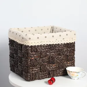 Wholesale Metal Wood Material Wicker Basket Lids Cheap Price Home Use Laundry Hamper Clothing Sundries Bathroom Living Room