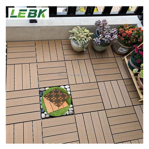 Azulejos de Wpc a prueba de rayos ultravioleta para exteriores, resistentes al desgaste, modernos, de grano de madera para exteriores, suelo de baldosas de madera DIY para paisaje público - Product Image 2