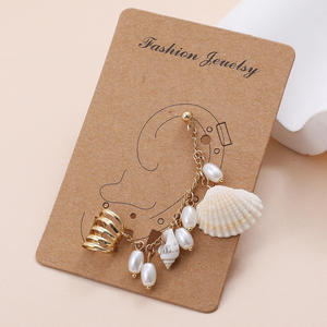 Hawaii bolivya <span class=keywords><strong>Samoan</strong></span> yaz plaj Bohemian küpe uzun püskül kulak Hooks kadınlar için sınır ötesi aksesuarları inci küpeler - Product Image 6