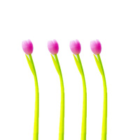 Stylo gel en silicone souple en forme de tulipe créatif coréen sensible à la lumière changement de couleur frais mignon noir 0.38mm conception de fleur de lumière du soleil