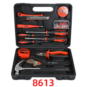 Juego de Herramientas Manuales 8613 de 37x28x8cm, Kit de Reparación para el Hogar de Acero al Carbono con Estuche Rígido, Caja de Herramientas Multifuncional - Product Image 1