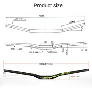 Guidon de vélo de montagne SHIKRA en forme d'hirondelle, en alliage d'aluminium haute résistance, 780 mm, poignée de robinet pour vélo en provenance de Chine - Product Image 2