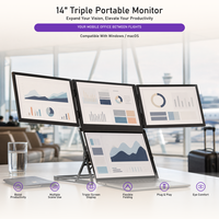 Moniteur Triple Tendance 2026 pour Ordinateur Portable – Écran Extenseur 15,6 Pouces en Alliage d'Aluminium FHD IPS pour Bureau et Voyage (Windows & Mac)