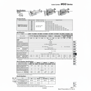 Cylindre de guidage MGGMB25-75 SMC Pneumatics - Product Image 1