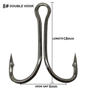 Ensemble <span class=keywords><strong>de</strong></span> crochets d'ancrage double <span class=keywords><strong>en</strong></span> acier à haute teneur <span class=keywords><strong>en</strong></span> carbone grenouille leurre souple griffe <span class=keywords><strong>de</strong></span> poulet pour la pêche au bar et à la truite dans les rivières d'eau salée - Product Image 4