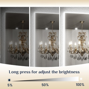 Miroir anti-buée rectangulaire à angle droit moderne IP44 <span class=keywords><strong>LED</strong></span> à intensité variable avec réglable pour une utilisation dans la <span class=keywords><strong>salle</strong></span> <span class=keywords><strong>de</strong></span> <span class=keywords><strong>bain</strong></span> - Product Image 6