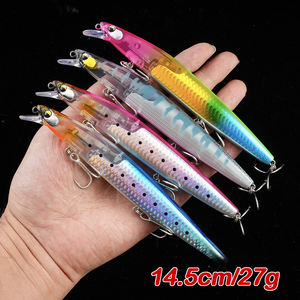 Leurre de pêche flottant en ABS coloré pour eau douce et eau salée avec hameçon, 27g 145mm, leurres durs, leurre de type minnow pour la pêche au bar - Product Image 2