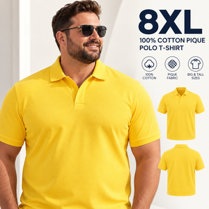 8XL <b>Yellow</b> Color 100 Cotton Pique <b>Polo</b> T <b>Shirt</b> Design Men's Big Tall Golf <b>Polo</b> Custom Logo OEM ODM Private Label Sportswear - Product Image 1