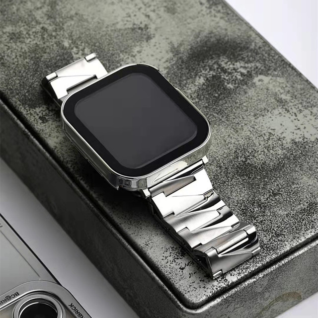 Men's and women's Business toothed Apple Watch strap Metal stainless steel Apple strap for iwatch654321SE