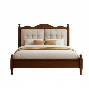 High Quality Soft Haven Upholstered <b>Bed</b> <b>Frame</b> Solid Wood Structure Soft Fabric Headboard Bedroom Furniture for Export - Product Image 2