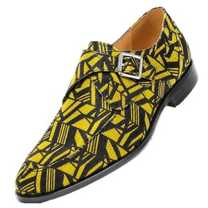 Zapatos de Vestir de Cuero con Detalles de Crin para Hombre, Formales de Negocios, con Suela de Goma, Hebilla, Puntera de Cuero, Transpirables, Antideslizantes, Tallas 38-47, Color Amarillo - Product Image 5
