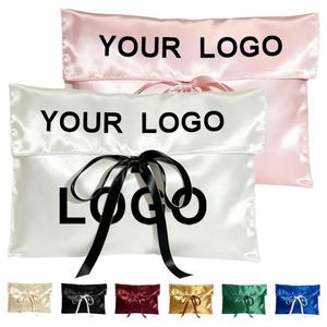 Sacs cadeaux promotionnels transfrontaliers personnalisés avec logo, pochette de maquillage de luxe en satin pour femme, rangement enveloppe pour bijoux - Product Image 4