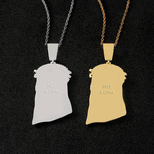 قلادة هيب هوب للرجال بحجر الموزانيت من الفضة عيار 925، قلادة يسوع بطول 22 بوصة - Product Image 3